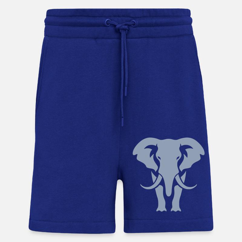 Logo blanc Elephant Silhouette - Short bio décontracté fabriqué en UE - Iconic Blue