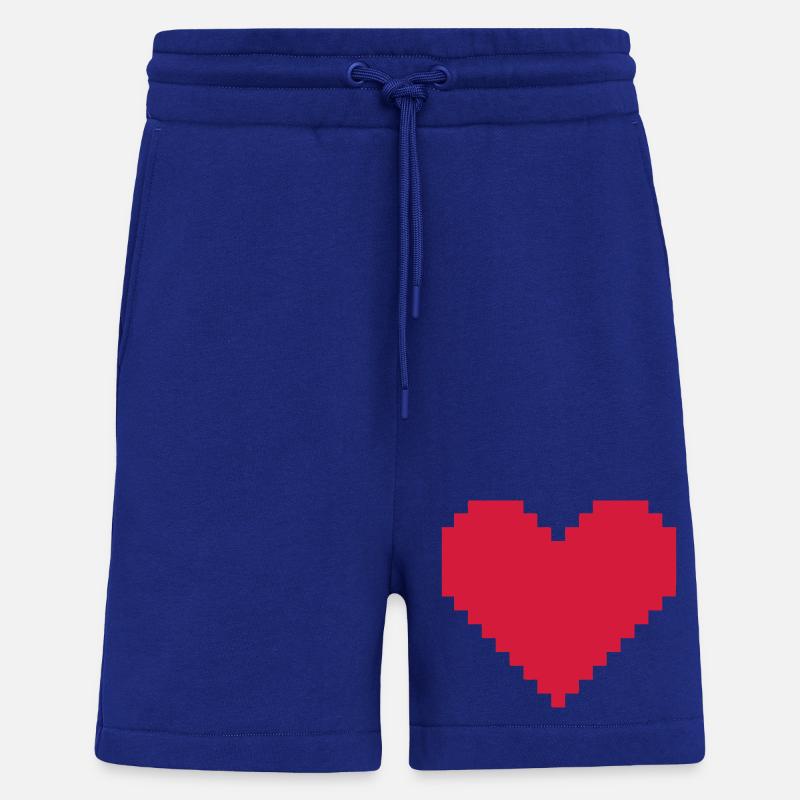 coeur pixel - Short bio décontracté fabriqué en UE - Iconic Blue
