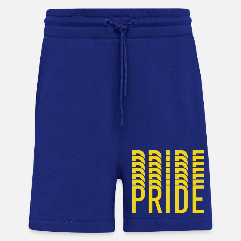Pride Yellow Text Pattern - Shorts - made by SPREAD - Iconic Blue