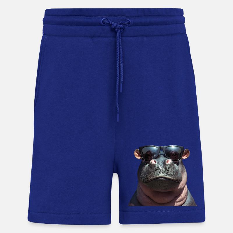 Nilpferd Flusspferd Hippo mit Sonnenbrille - Shorts - made by SPREAD - Iconic Blue