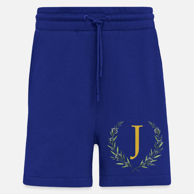 J Monogramm, Eukalyptus Kranz, personalisierbar - Shorts - made by SPREAD - Iconic Blue