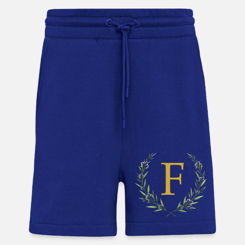 F Monogram, Eucalyptus Wreath, Personalizable - Shorts - made by SPREAD - Iconic Blue