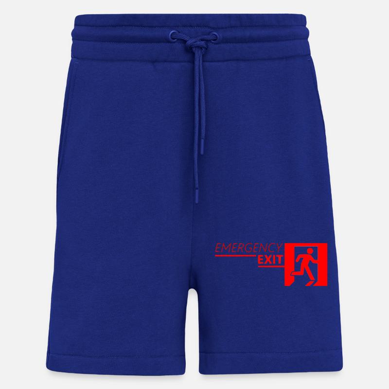 Emergency EXIT Classic Red - Short bio décontracté fabriqué en UE - Iconic Blue