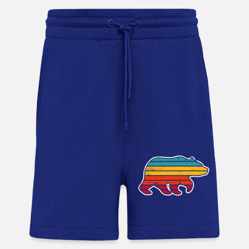 Rainbow Stripe Bear Silhouette - Shorts - made by SPREAD - Iconic Blue
