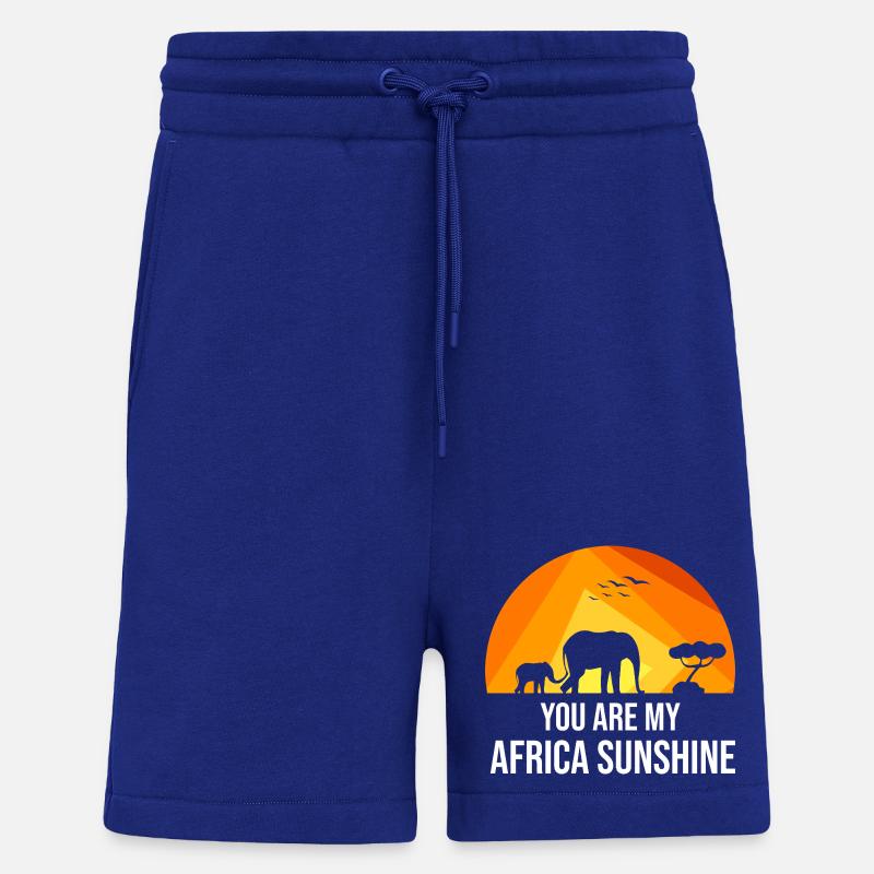 Safari Afrique Savane Éléphant de savane - Short bio décontracté fabriqué en UE - Iconic Blue