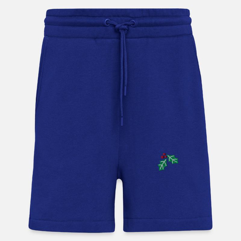 Cerisier cornaline brodé - Short bio décontracté fabriqué en UE - Iconic Blue