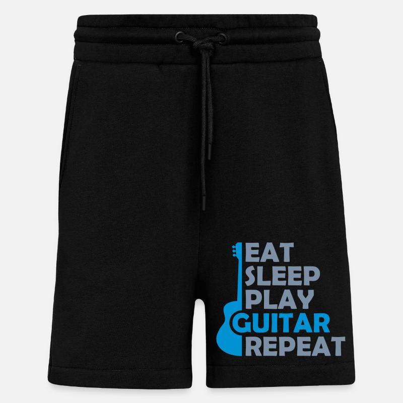 Play Guitar Eat Sleep - Shorts - made by SPREAD - SOLID BLACK