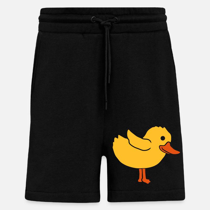 Canard Mignon Poulet Poussin - Short bio décontracté fabriqué en UE - SOLID BLACK