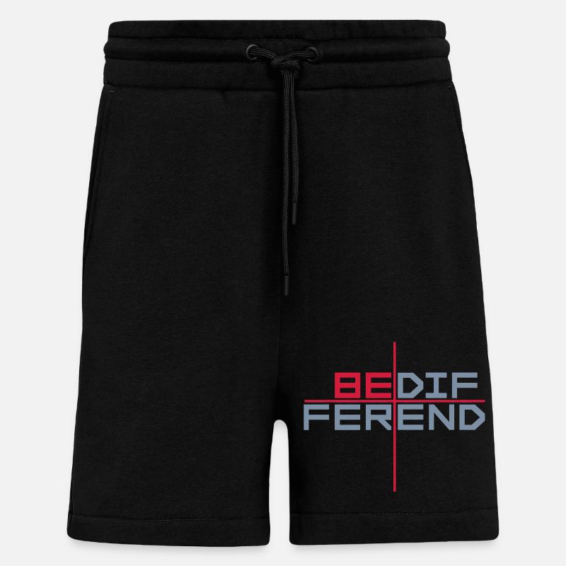 Soyez différent Logo Design - Short bio décontracté fabriqué en UE - SOLID BLACK