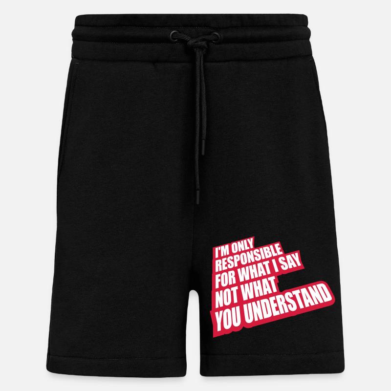 ce que je dis citation - Short bio décontracté fabriqué en UE - SOLID BLACK