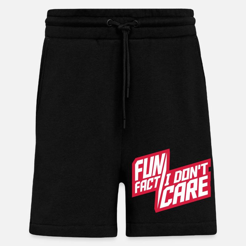 I don't care fact - Shorts - made by SPREAD - SOLID BLACK