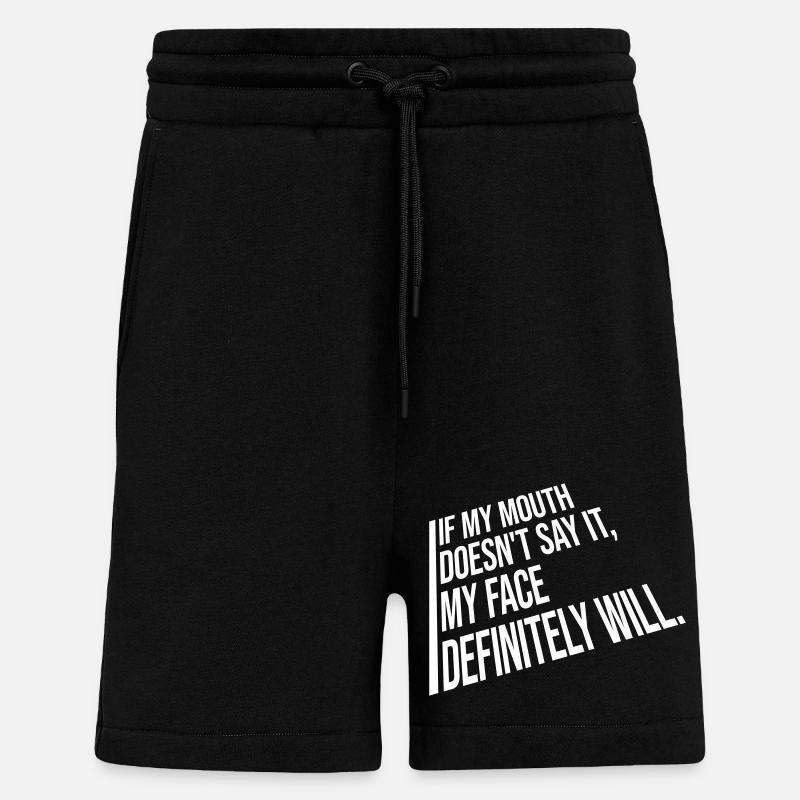 my face definitely will - Shorts - made by SPREAD - SOLID BLACK