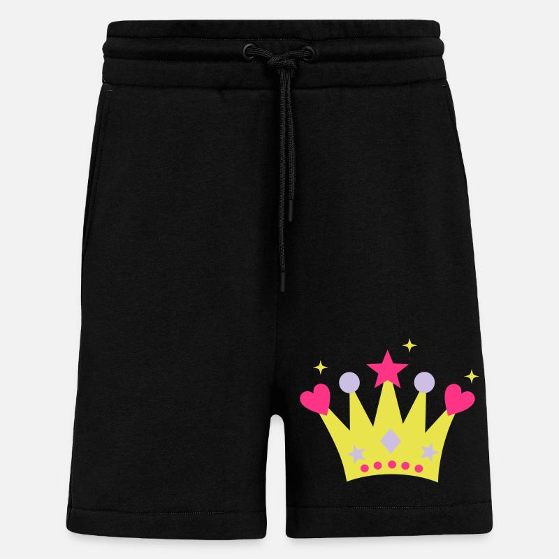 Couronne - Short bio décontracté fabriqué en UE - SOLID BLACK