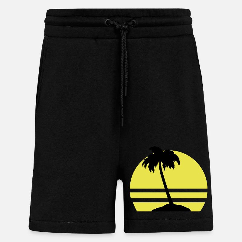 palmen insel - Shorts - made by SPREAD - SOLID BLACK