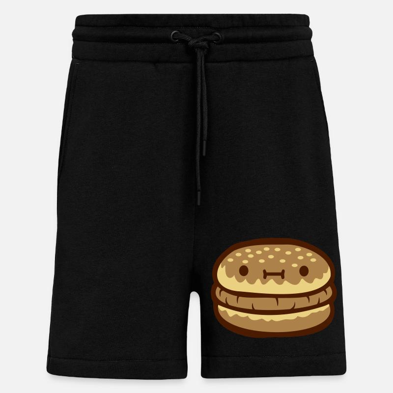 Niedliches Gesicht Cheeseburger - Shorts - made by SPREAD - SOLID BLACK