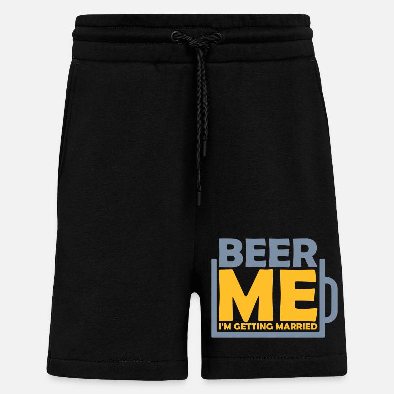 Beer Me Me marier - Short bio décontracté fabriqué en UE - SOLID BLACK