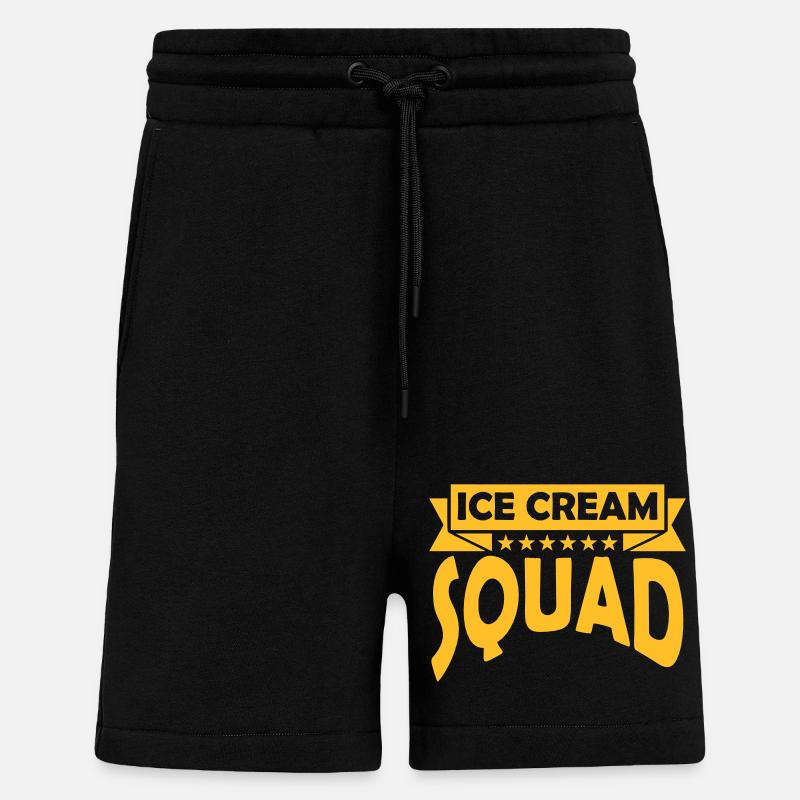 Escouade de crème glacée Friends - Short bio décontracté fabriqué en UE - SOLID BLACK