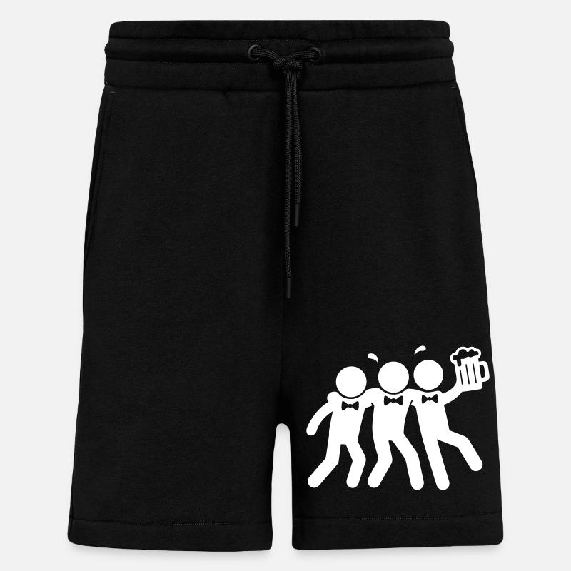 Bachelor Party Strichmännchen - Shorts - made by SPREAD - SOLID BLACK