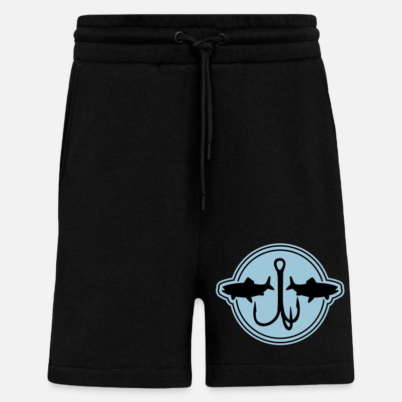 Symbole de pêche Hameçon - Short bio décontracté fabriqué en UE - SOLID BLACK