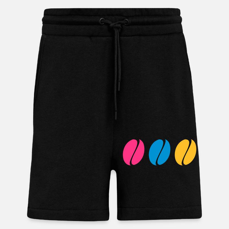 Coffee Beans - Short bio décontracté fabriqué en UE - SOLID BLACK