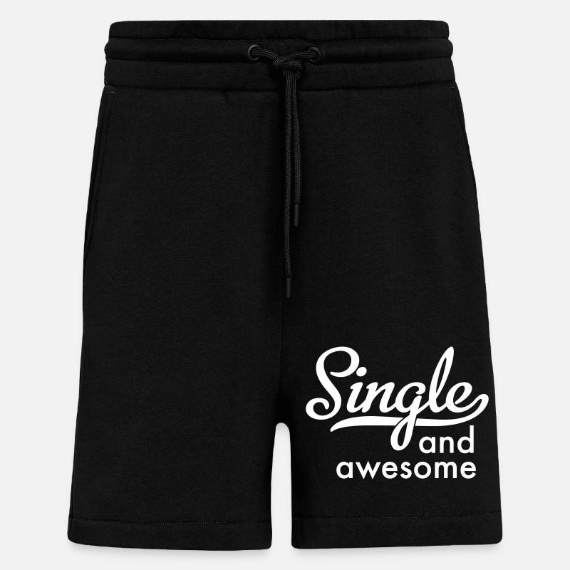 Single and awesome - Shorts - made by SPREAD - SOLID BLACK