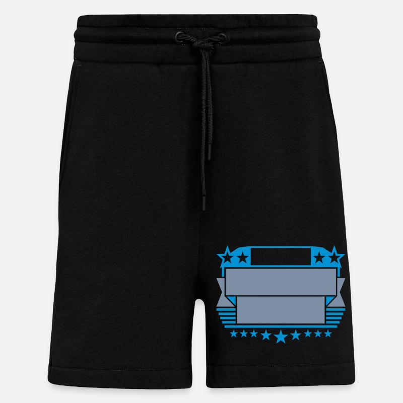 Insert Text Frame Shield - Shorts - made by SPREAD - SOLID BLACK
