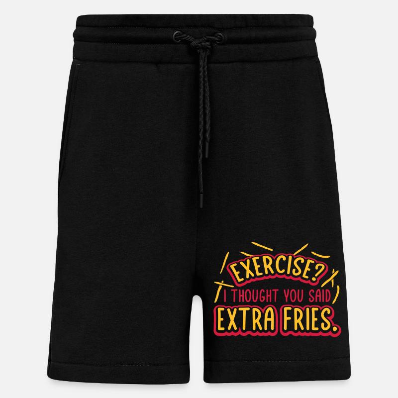 Exercice Extra Fries Citation - Short bio décontracté fabriqué en UE - SOLID BLACK