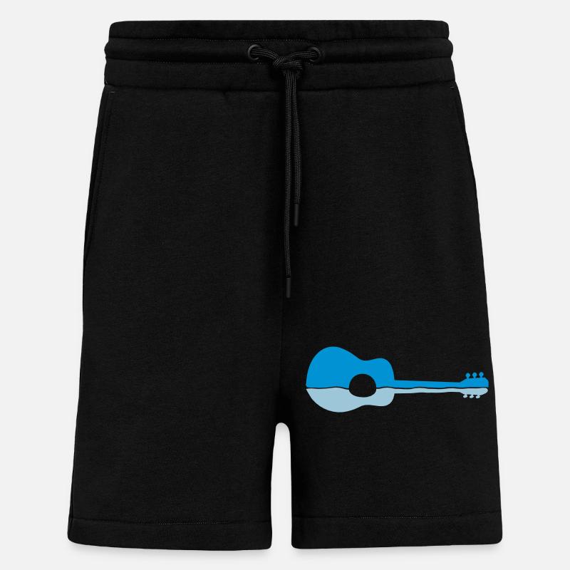 Water Reflection Guitar Half - Shorts - made by SPREAD - SOLID BLACK