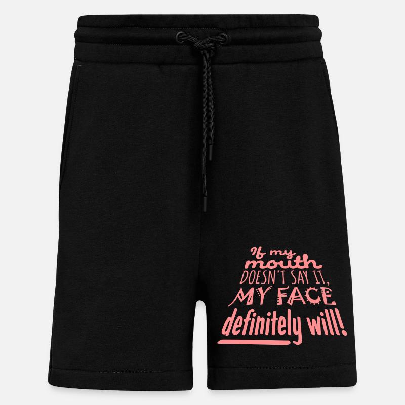 my face definitely will - Shorts - made by SPREAD - SOLID BLACK