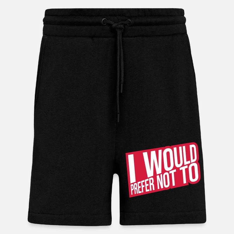 Je préfère ne pas - Short bio décontracté fabriqué en UE - SOLID BLACK