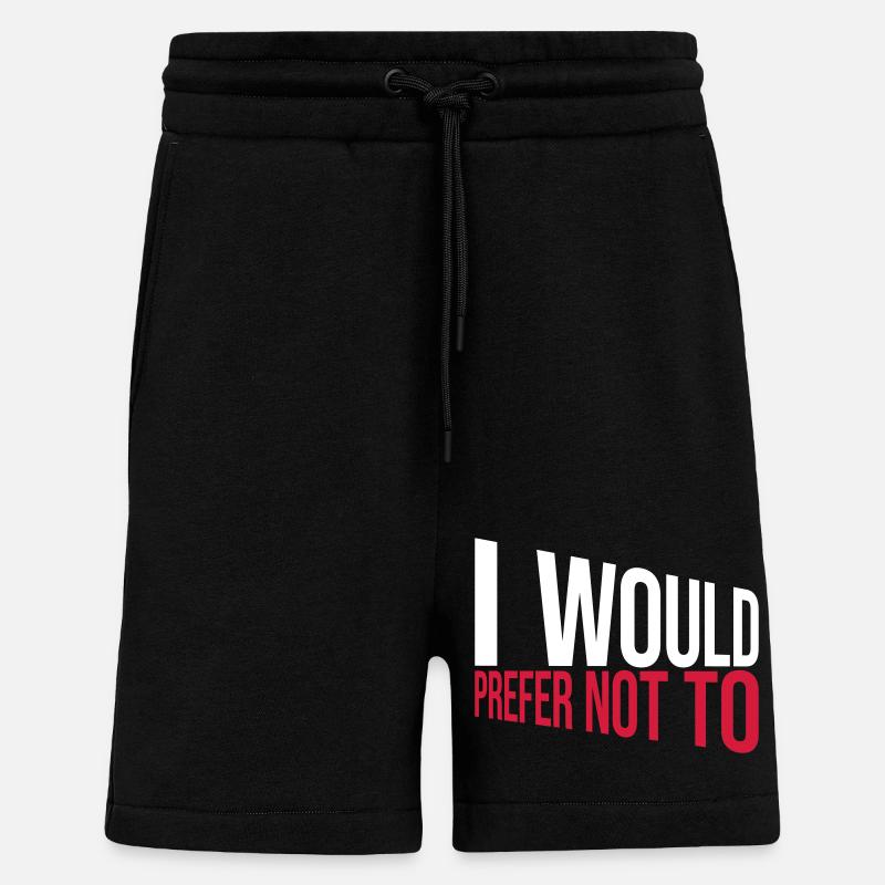 Je préfère ne pas - Short bio décontracté fabriqué en UE - SOLID BLACK