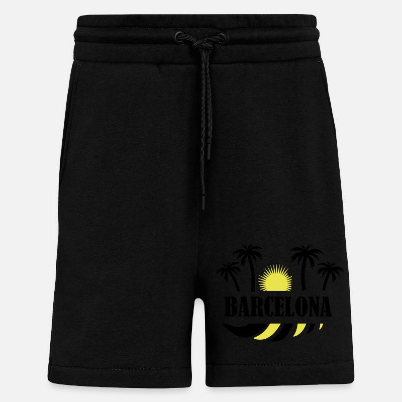 Barcelone - Short bio décontracté fabriqué en UE - SOLID BLACK
