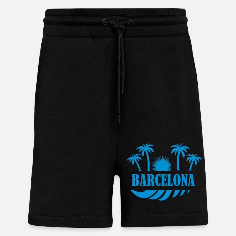 Barcelone - Short bio décontracté fabriqué en UE - SOLID BLACK