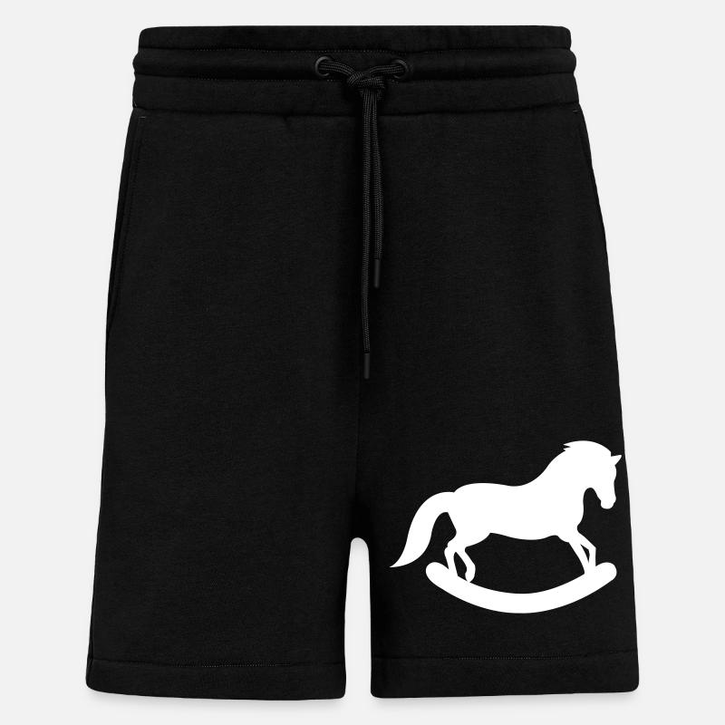 Cheval à bascule - Short bio décontracté fabriqué en UE - SOLID BLACK