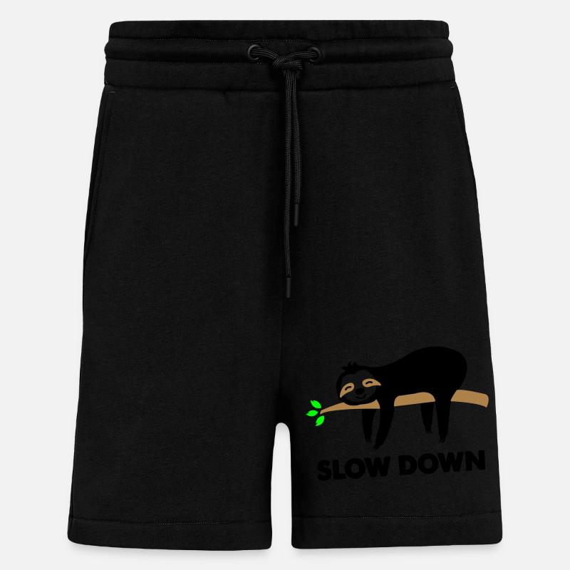 Sloth slow down - Shorts - made by SPREAD - SOLID BLACK