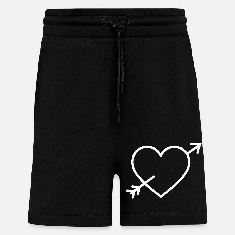 Symbole de coeur Flèche - Short bio décontracté fabriqué en UE - SOLID BLACK
