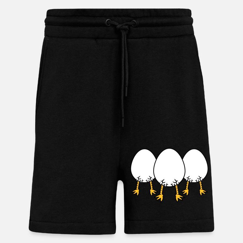 Chick In Egg Crew - Shorts - made by SPREAD - SOLID BLACK