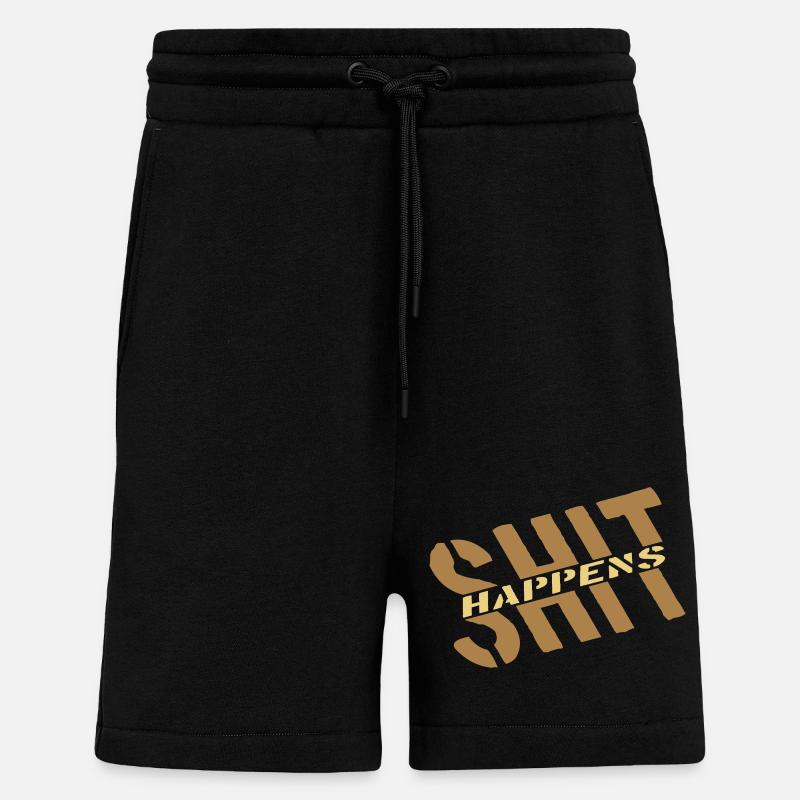 Humour Devise Merde arrive - Short bio décontracté fabriqué en UE - SOLID BLACK