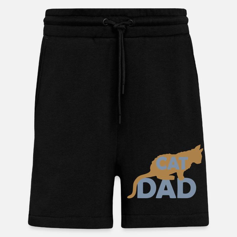 Cat Dad Logo Design - Shorts - made by SPREAD - SOLID BLACK