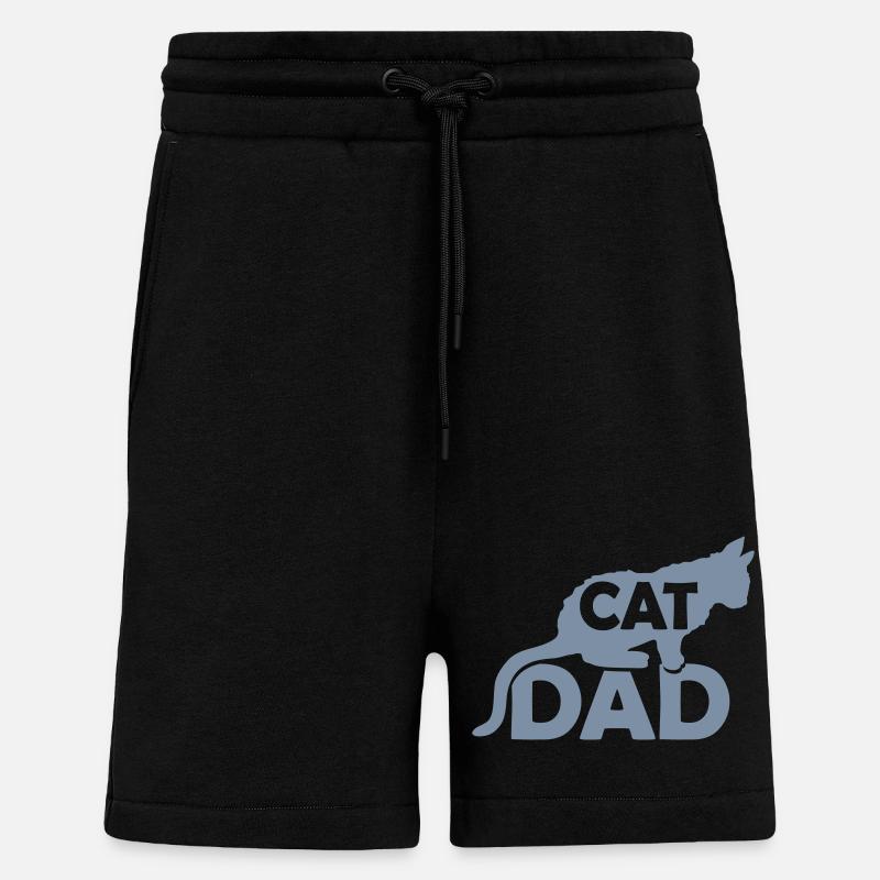 Logo Design Chat Papa - Short bio décontracté fabriqué en UE - SOLID BLACK