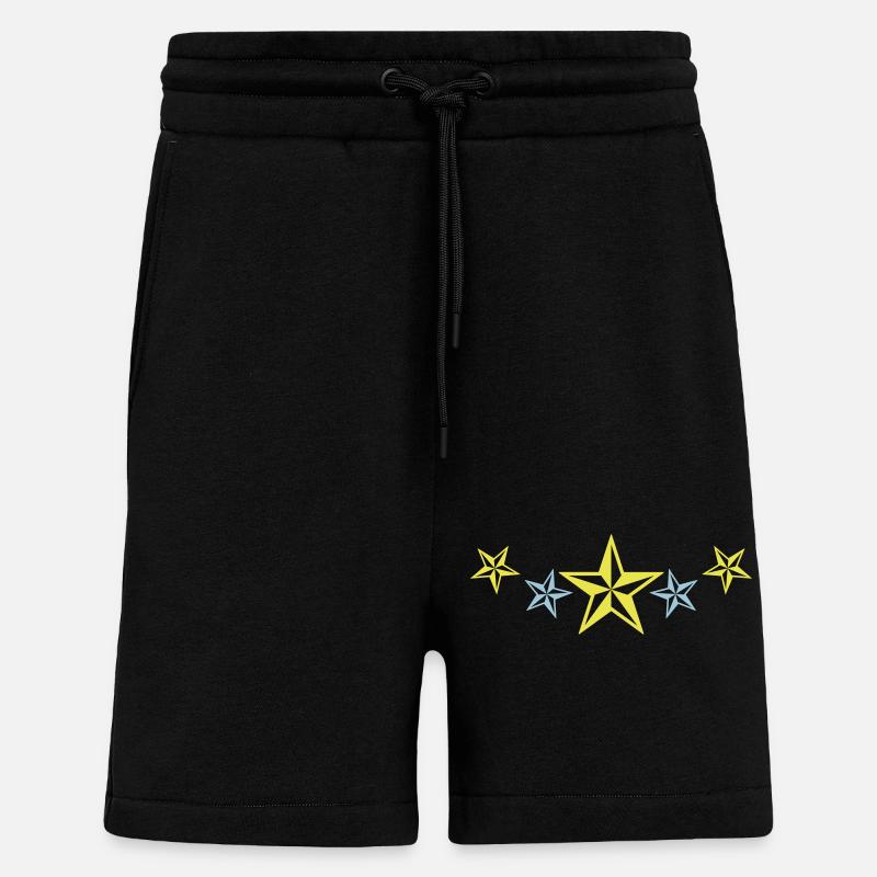 Étoiles Design 2 - Short bio décontracté fabriqué en UE - SOLID BLACK