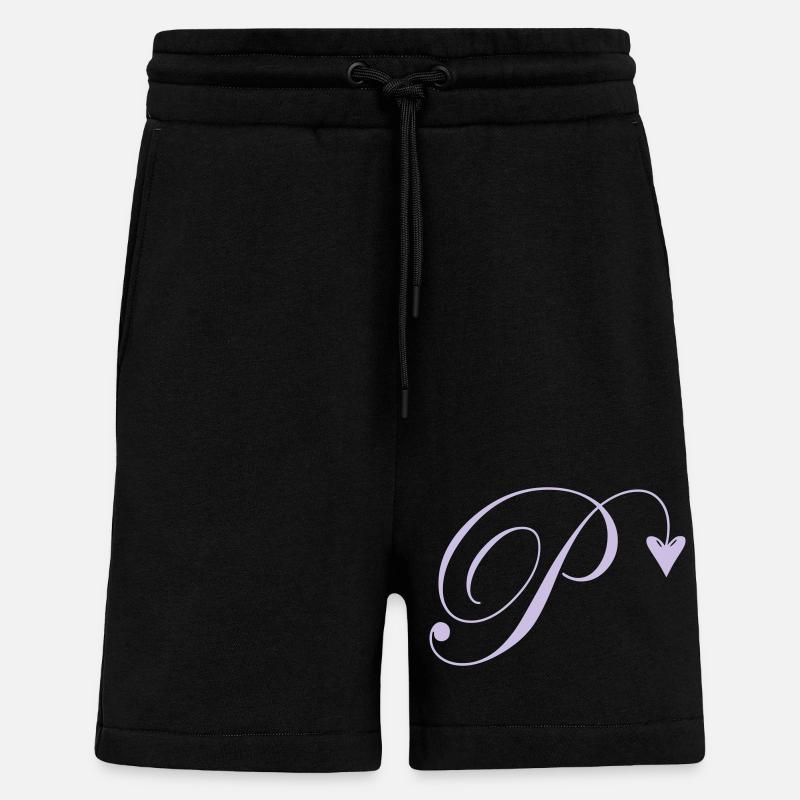 Monogram P Heart Vine - Shorts - made by SPREAD - SOLID BLACK