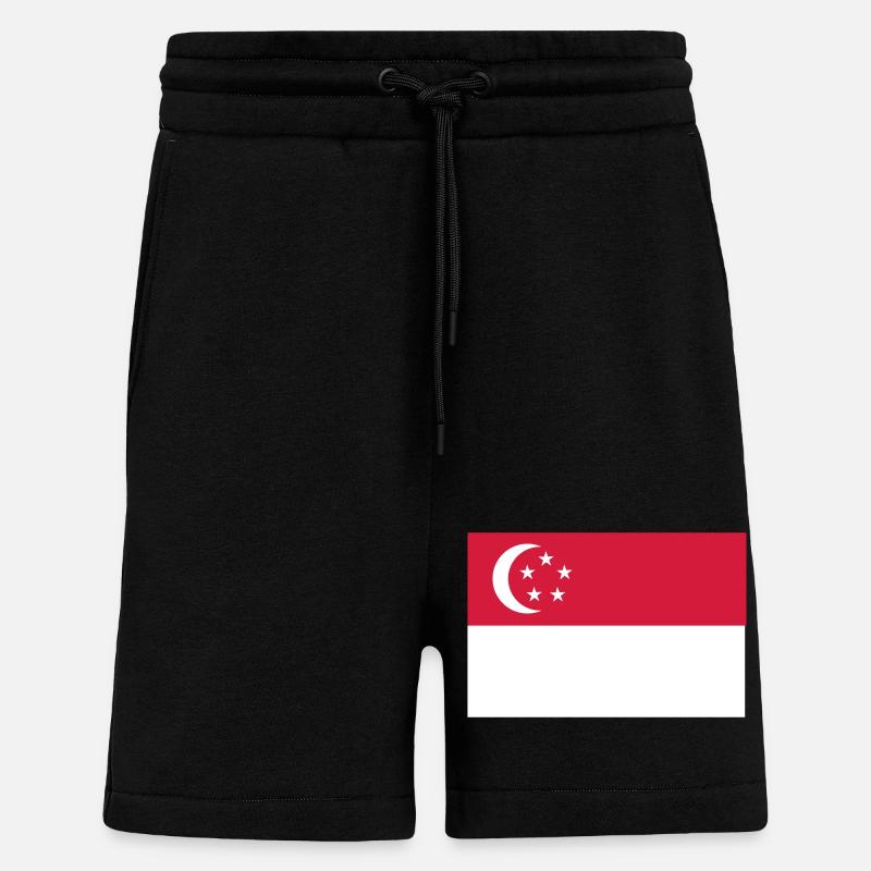 Singapur Flagge - Shorts - made by SPREAD - SOLID BLACK