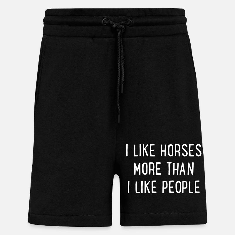 Chevaux - Short bio décontracté fabriqué en UE - SOLID BLACK
