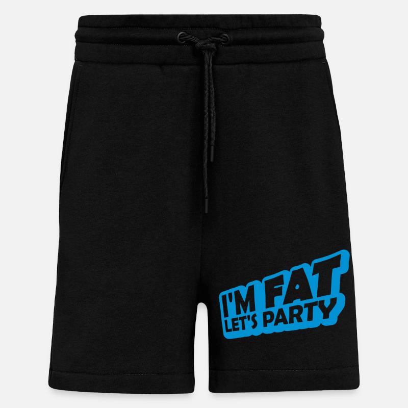 im fat lets party - Shorts - made by SPREAD - SOLID BLACK