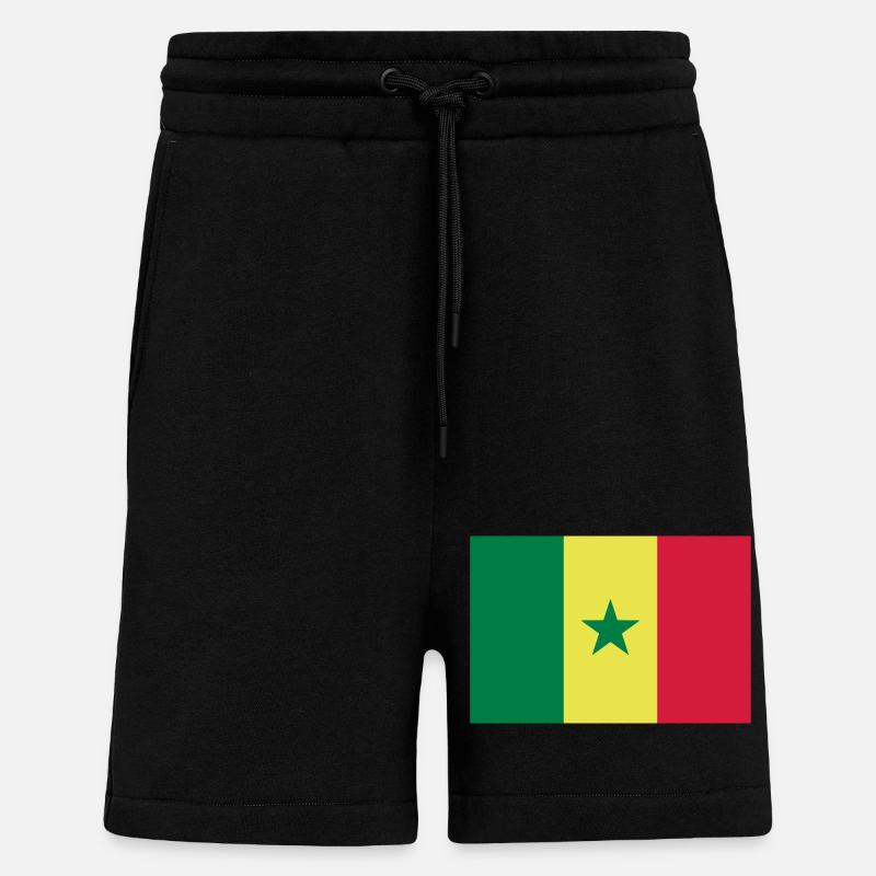 Drapeau Sénégal / Senegal flag - Short bio décontracté fabriqué en UE - SOLID BLACK