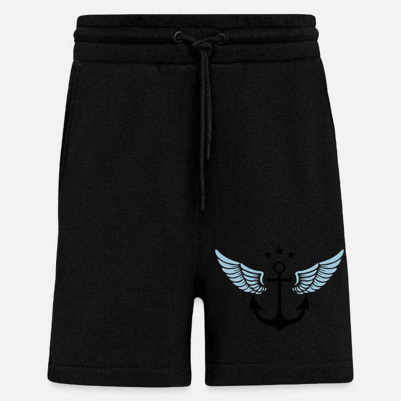 Symbole d’ancre - Short bio décontracté fabriqué en UE - SOLID BLACK