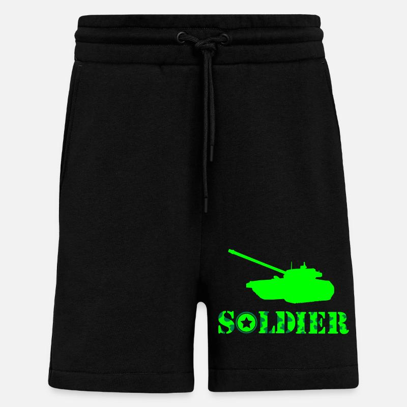 Soldat de char - Short bio décontracté fabriqué en UE - SOLID BLACK
