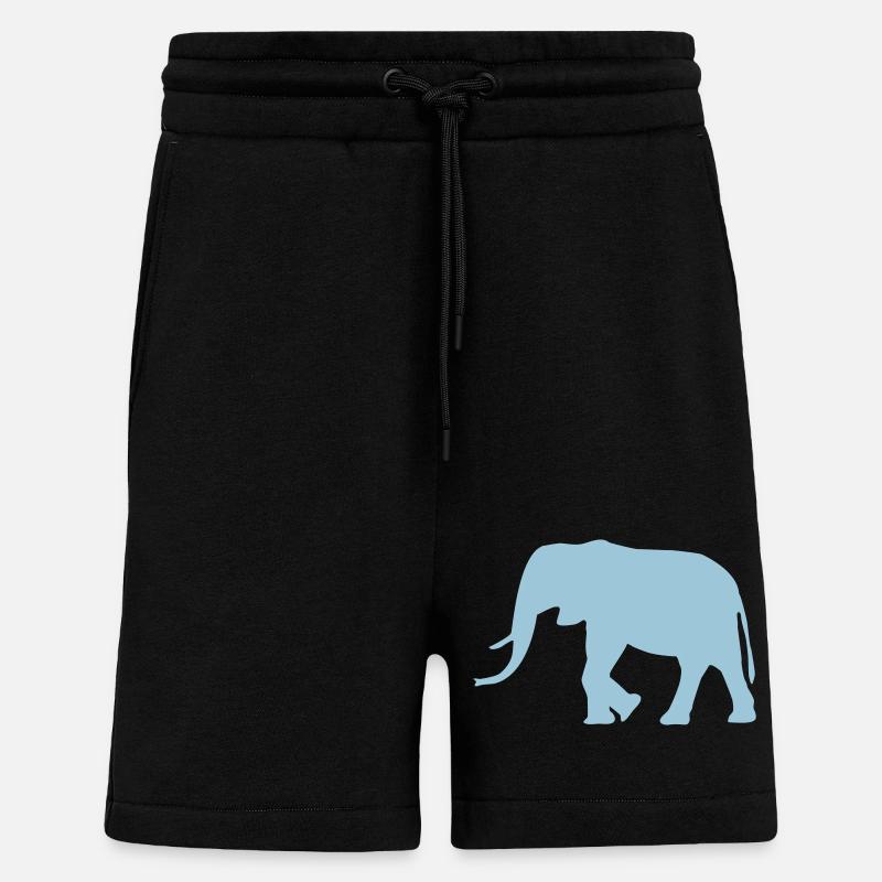 Éléphant - Short bio décontracté fabriqué en UE - SOLID BLACK