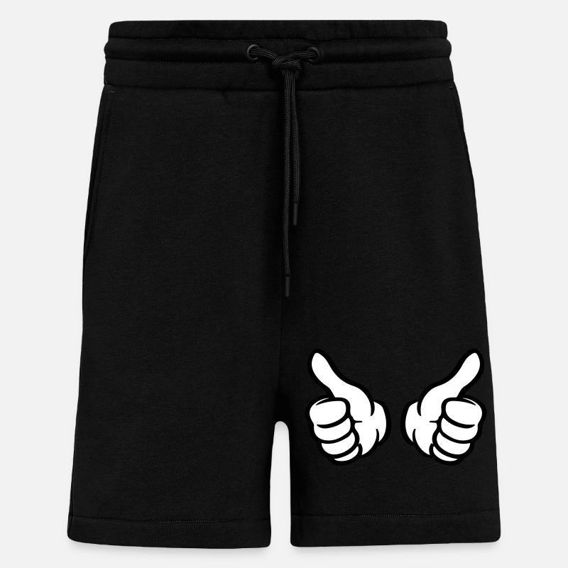 Daumen Hoch Hand Like - Shorts - made by SPREAD - SOLID BLACK